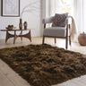 Origins Glamour Deluxe Tufted High Pile Silky Mocha Brown Cotton Shaggy Textured Rug - Medium 120x170 cm (4'x5'6")
