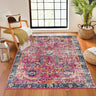Harput HAP1013 Modern Vintage Area Burgundy Red Washable Jute Cotton Polypropylene Rug - 120 x 170 cm