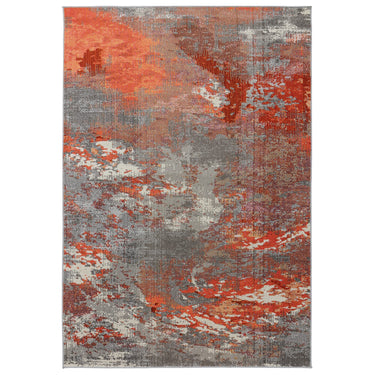 Colores Cloud Magma CO12 Orange Red Multi Polypropylene Abstract Flatweave Rug