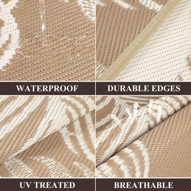 Terrace Leaf Natural Indoor Outdoor Polypropylene Modern Rug