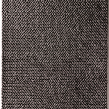 Fusion Luxury Soft Hand Woven Braided Wool Rug in Fossil Black