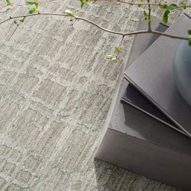 Calvin Latitude Shimmer LTD01 Slate Fringe Abstract Textured Modern Rug