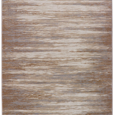 Origins Bevel Modern Abstract Distressed Soft Silky Rug in Cream/Grey