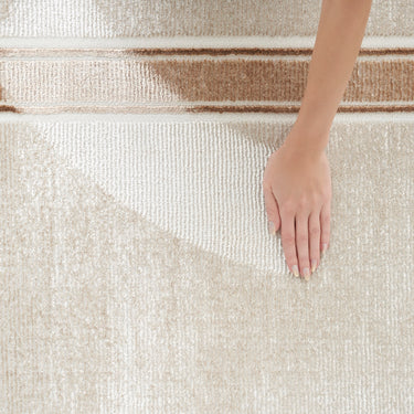 Glitz GLZ08 Classic Frame Border Silky Shimmer Geometric Textured Bordered Hallway Runner Rug