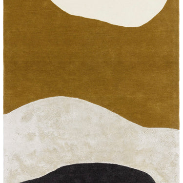 Matrix Signature Tufted Soft Silky Ochre Yellow Wool Viscose Abstract Geometric Rug