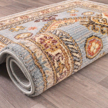 URCO Cashmere 5567 Blue Oriental Traditional Floral Kilim Hallway Runner Rug 66x240 cm