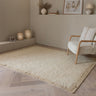 Napa Hand Woven Bordered Wool Reversible Rug in Beige Natural - Medium 120x170 cm (4'x5'6")