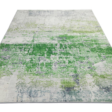 Consept Looms Lux LUX08 Machine Ivory Green Washable Non-Slip Abstract Geometric Rug