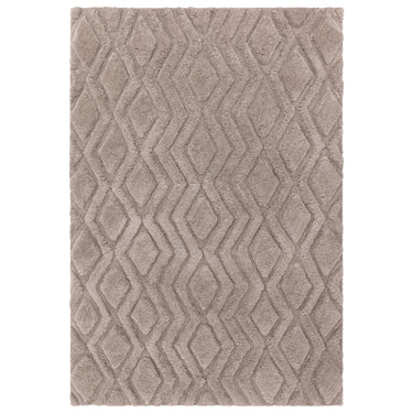 Asiatic London Harrison Greige Living Diamond Shaped Super Grey Handmade Shaggy Geometric Rug