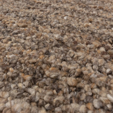 Abbus Boucle Hand Woven Flatweave Modern Plain Rug  in Tawny Brown