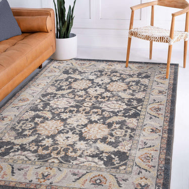 Flores Farah FR07 Traditional Classic Bordered Persian Floral Vintage Rug in Multi