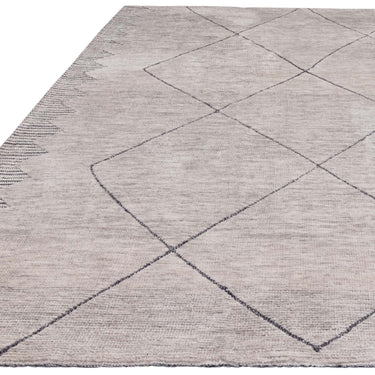 Asiatic London Mason Diamond Tribal Scandi Grey Silver Cotton Berber Moroccan Traditional Rug