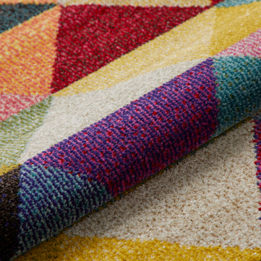 Carnaval CAR110 Vibrant Multi Colours Modern Triangles Geometric Rug by Concept Looms