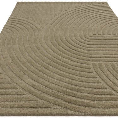 Hague Modern Hand Made Wool Rug in Sage Green