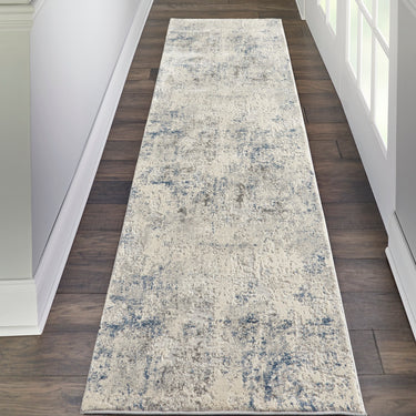 Rustic Textures RUS07 Modern Abstract Rug in Ivory Grey Blue