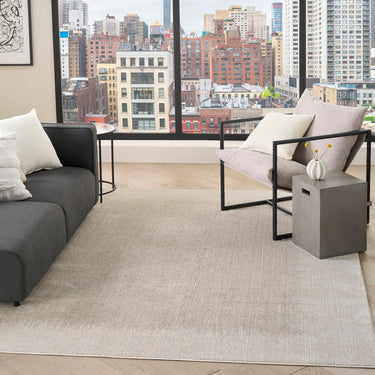 Grand Street GRN03 Silky Ivory Beige By Abstract Textured Modern Rug