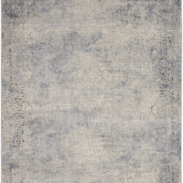 Rustic Textures RUS09 Modern Abstract Rug in Ivory Light Blue