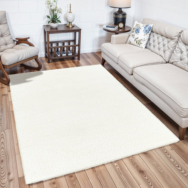 Cloudy Shag Solid Color Plush Soft Pile White Rug