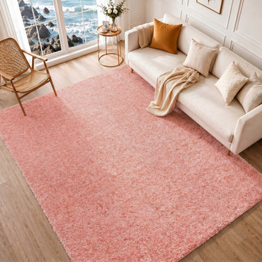 Cloudy Shaggy Solid Color Pink & Prism Pink Rug