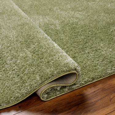 Cloudy Shag Solid Color Plush Soft Pile Green Rug