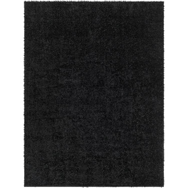 Cloudy Shag Solid Color Plush Soft Pile Black Rug