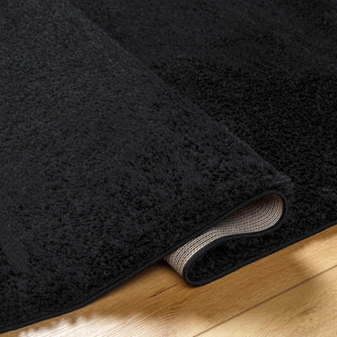Cloudy Shag Solid Color Plush Soft Pile Black Rug