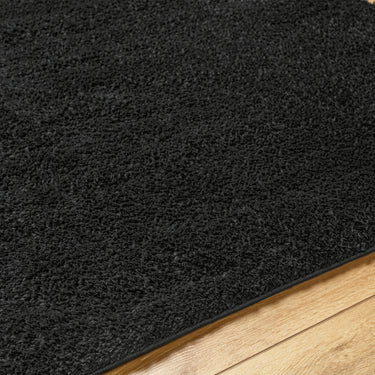 Cloudy Shag Solid Color Plush Soft Pile Black Rug