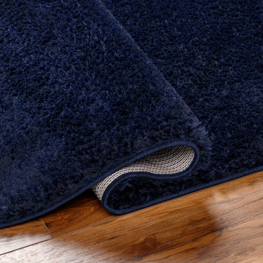 Cloudy Shag Solid Color Plush Soft Pile Blue Rug