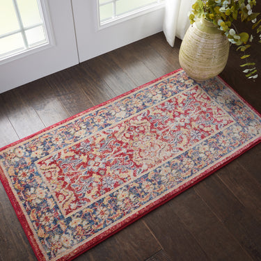 Nourison Ankara Vintage Antique Traditional Persian ANR02 Rug Runner Round in Red