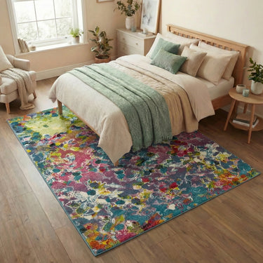 Consept Looms Art108 Multi Pictorial Pop Multicoloured Polypropylene Abstract Floral Rug