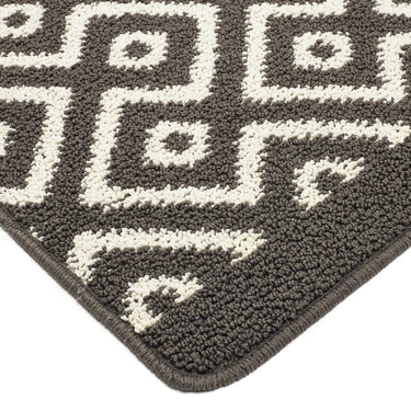 My Stain Resistant Cosy Charcoal Grey Washable Non-Slip Polypropylene Geometric Doormat