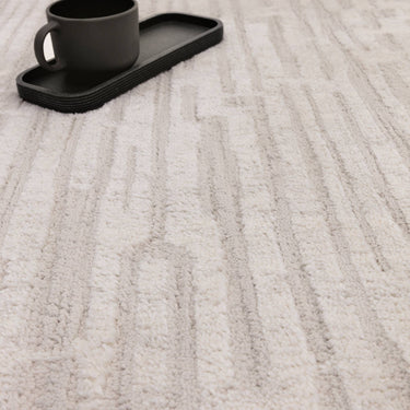 Asiatic London Axel AX05 Stripes Cream Polypropylene Textured Striped Scandi Rug