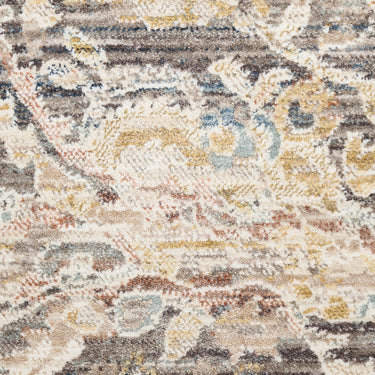 Nourison Antique Fusion ANF03 Fringed Bordered Charcoal Grey Traditional Vintage Abstract Floral Rug