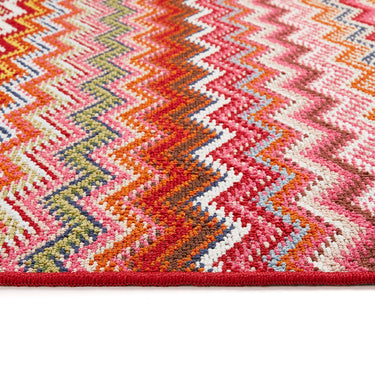 My Mat Stain Resistant Washable Home Entrance, Kitchen, Hallway, Entryway Non-Slip Rug Candy in Multi Bright ZigZag Colours