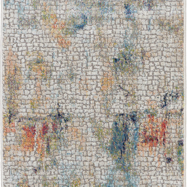 Nourison Ankara Global Modern Abstract Silky Rug in Ivory Multi