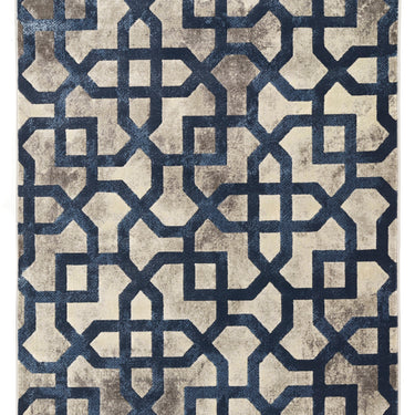 Origins Avanti Geometric Modern Classic Moroccan Soft Silky Rug in Grey/Blue 120 x 170 cm