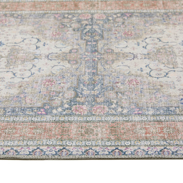 Origins Croft Medallion Soft Multicolour Washable Non-Slip Cotton Chenille Hallway Runner Rug