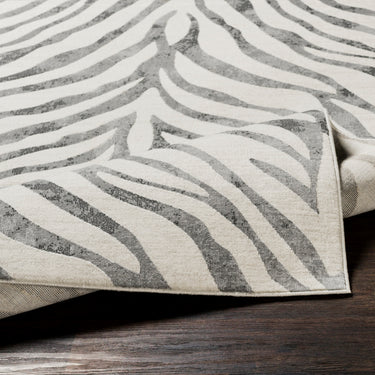 City Animal Print Zebra Boho Grey Rug