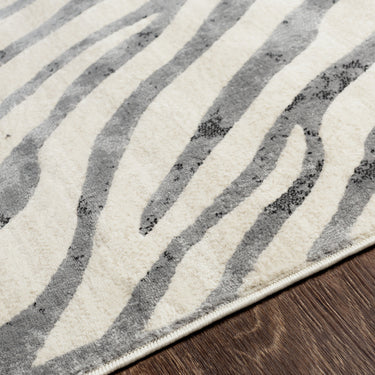 City Animal Print Zebra Boho Grey Rug