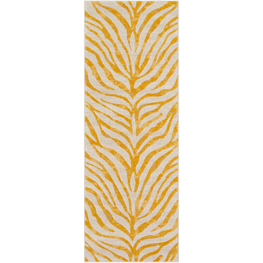 City Animal Print Zebra Boho Runner Skandi Yellow, Mustard & Light Beige Rug - Runner 80x220 cm (2'7'' x 7'3'')