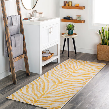 City Animal Print Zebra Boho Runner Yellow