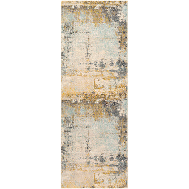 City Abstract Modern Marble Runner Yellow
