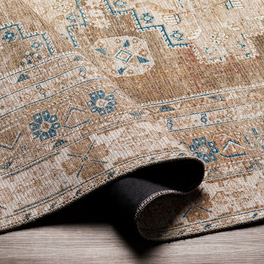 Colin Vintage Traditional Washable Runner Brown