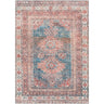 Colin Vintage Traditional Washable Runner Oriental Pink, Blue & Dusty Coral Rug - Medium 120x170 cm (3'11'' x 5'7'')