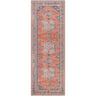 Colin Vintage Traditional Washable Runner Oriental Orange, Burnt Orange & Blue Rug - Runner 80x220 cm (2'7'' x 7'3'')