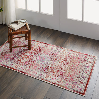 Nourison Vintage Kashan VKA01 Traditional Rug Bedroom Living Room Oriental Classic Rug in Red