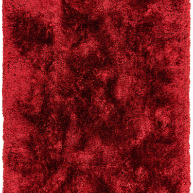 Plush Plain Shaggy High Pile Thick Silky Fluffy Soft Hand Woven Red Rug