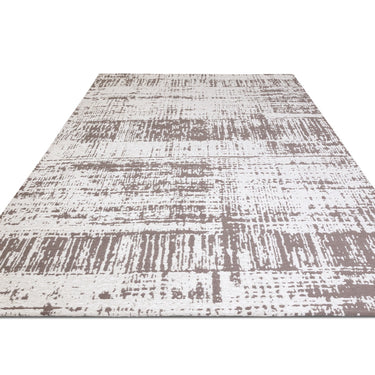 Asiatic London Beau White Monochrome Short Pile Cotton Chenille Abstract Rug