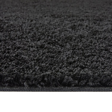 My Black Washable Non-Slip Polypropylene Shaggy Doormat