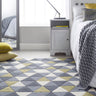 Origins Honeycomb Luxurious Grey Ochre Handmade Wool Geometric Rug 80x150 cm